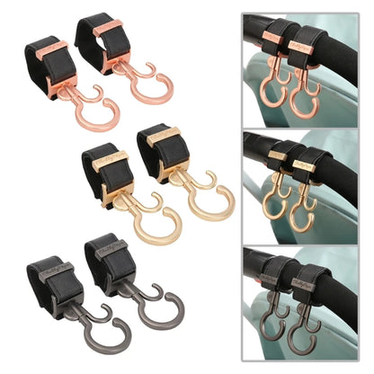 2pcs/pair Baby Strollers Hook Double Hook Organiser Hangers with 360 Rotation for Bags Diaper Milk Bottle & Accessories A2UB