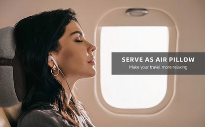 Inflatable Camping Pillow with Removable Washable Cover,Travel Pillow for Neck Support,Hiking,Backpacking,Office,Airplane,Car