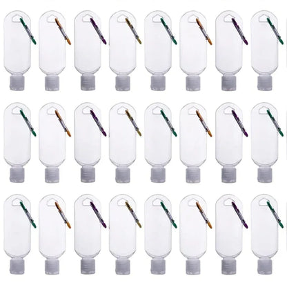 5Pcs Travel Bottles With Keychain Hand Sanitizer Holder Portable Plastic Empty Bottles Leakproof Refillable Containers Backpack