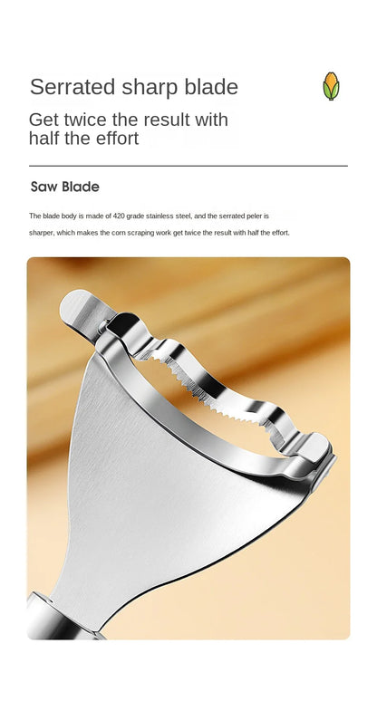 Stainless Steel Corn Peeler Corn Thresher Easy Peel Corn Stripper Handle Corn Knives Peeler Kitchen Fruit and Vegetable Tools