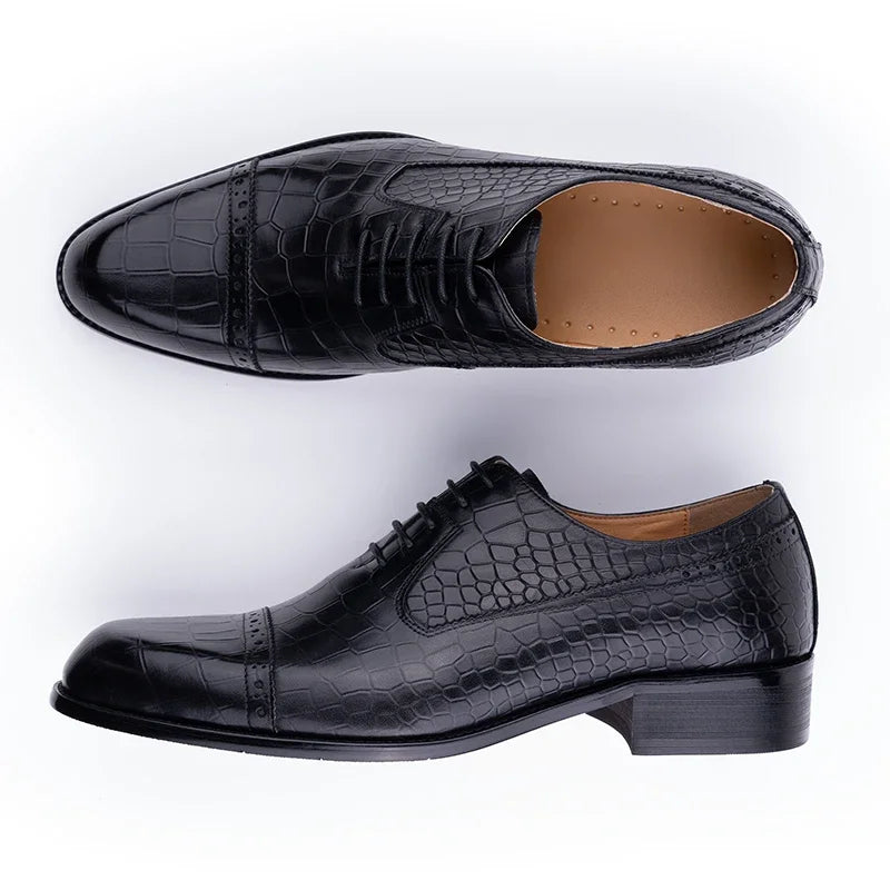 Handmade Oxford Casual Business Office Work Shoes Luxury Wedding Classic Fashion Formal Shoes Genuine Leather Lace Up Shoe