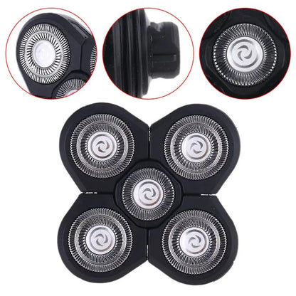 Replacement for Head Shavers 5 Heads Beard Hair Replacement Easy to Clean Electric Shaver Fit Your Face and for Dropship
