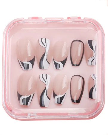 20pcs Press On Nail Packaging Boxes With Double Sided Adhesive Nail Tape Acrylic Press On Nail Storage Box in 4 Colors For Nail