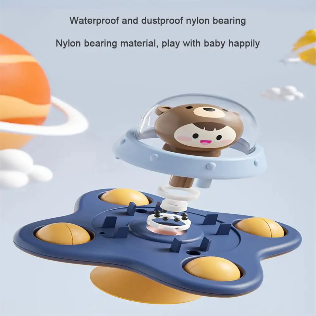 Baby Soothe Toy Cartoon Airplane Soothe Baby Artifact Baby Bath Fun Sucker Spinner Early Education Table Games