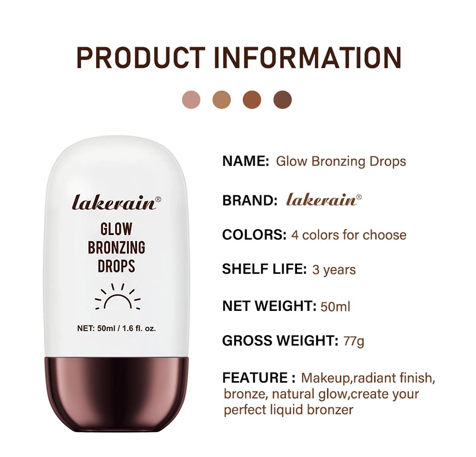 Glow Bronzing Drops Face Peptide Serums Liquid Bronzer Cream Hydrating Makeup For An Everyday Radiant Glow Summer Glow