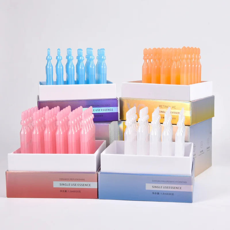 Vitamin C  Retinol Anti-Aging Serum - Brightening Face Treatment, Wrinkle Repair, Dark Spot Corrector, Single-Use Ampoule 30pcs