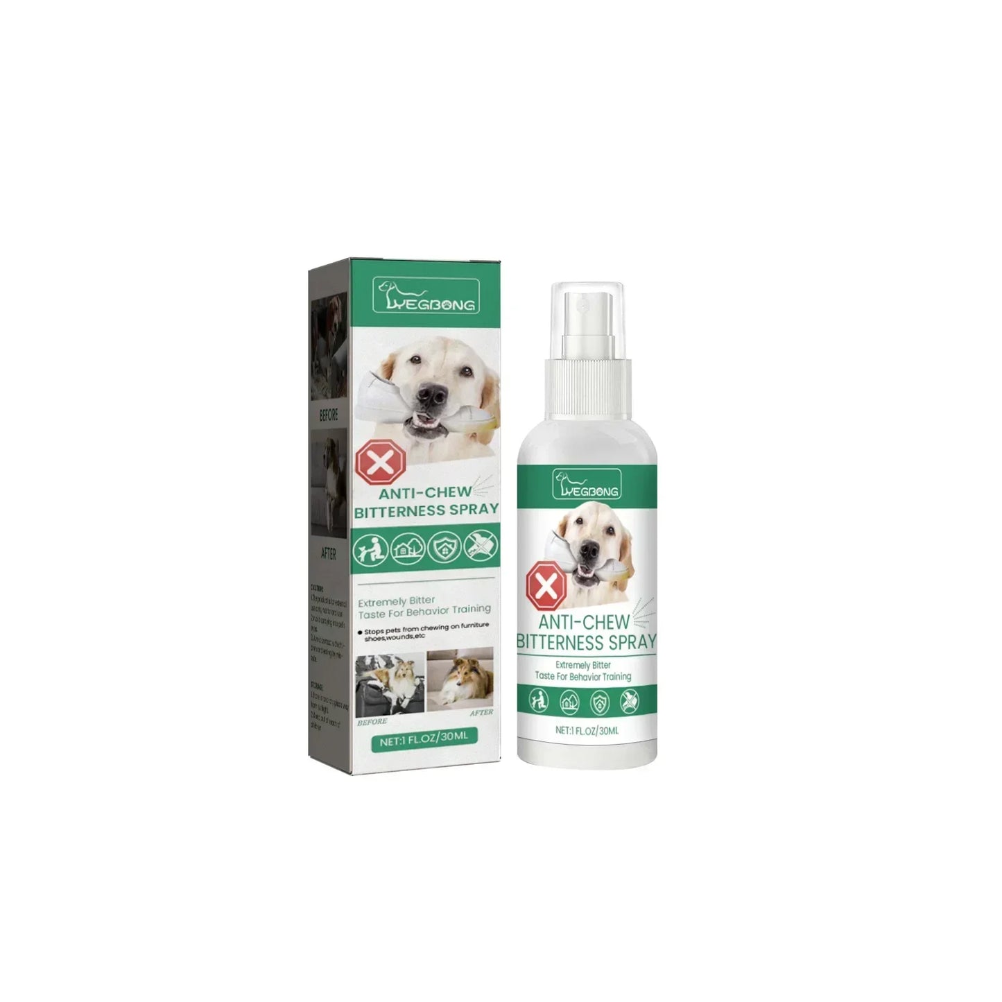 No Chew Spray Alcohol Free Dog Anti Chew Spray Non-Toxic Cats Dogs Anti-Chew Bitter Spray No Smell for Prevent Dogs Pets Chewing