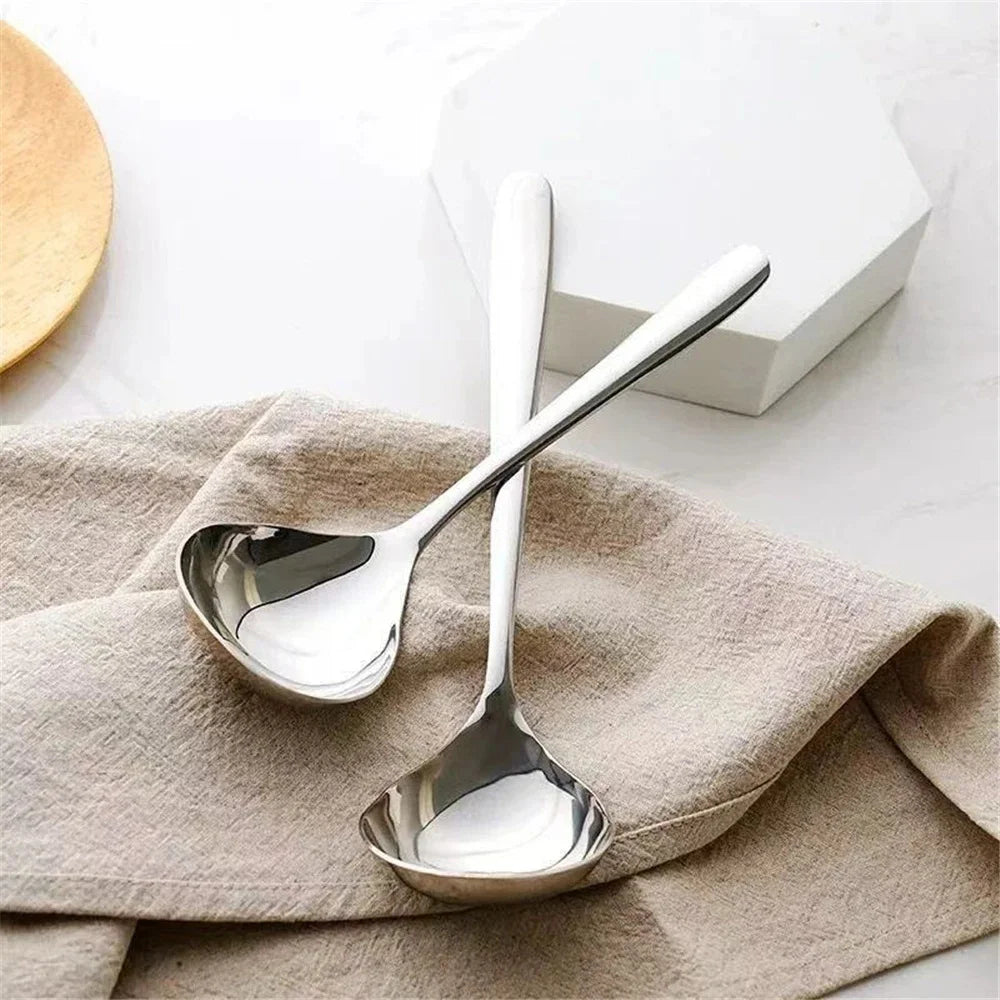Korean Stainless Steel Thickening Spoon Creative Long Handle Hotel Hot Pot Spoon Soup Ladle Home Kitchen Essential Tools