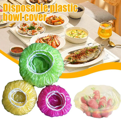 24Pcs Reusable Food Cover Plastic Wrap Elastic Food Lids For Fruit Bowls Cups Caps Storage Kitchen Fresh Keeping Saver Bags N8J9