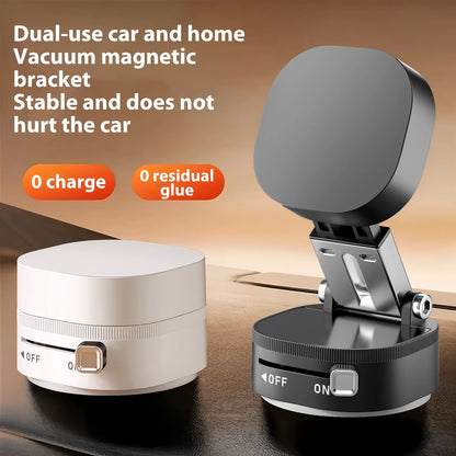 Magnetic Car Phone Holder Foldable Design 360° Adjustable Vacuum Mount for Car/Desk/Bathroom/Universal Use