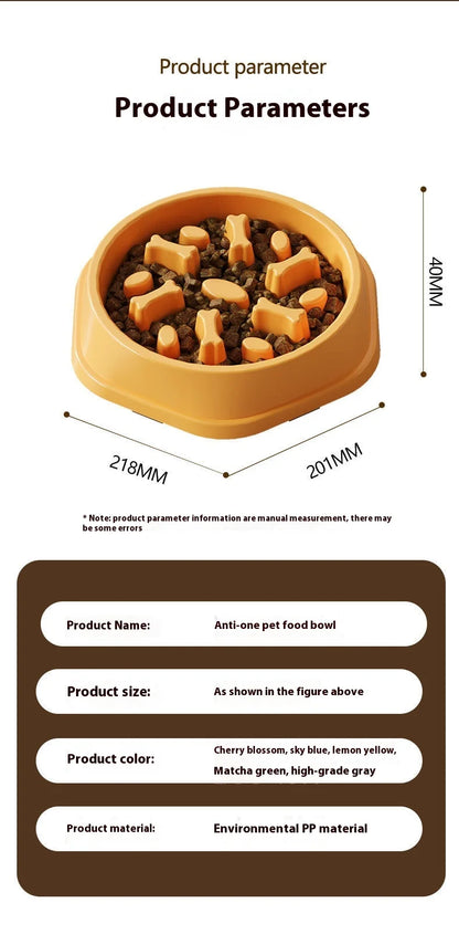 Anti-Slip Anti-Choking Slow Feeder Bowl for Large Dogs - Anti-Tip Pet Food Bowl for Golden Retriever