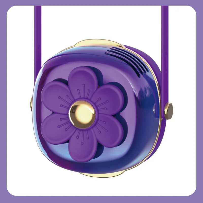 Mini Fan Cartoon halterneck fan USB charging lazy fan portable handheld outdoor mini bladeless small fan