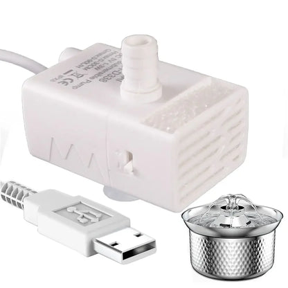 Ultra-quiet Pet Water Dispenser Pump LED Light 5V Mini Submersible Pump Large Flow Detachable Water Fountain Pump Replacement