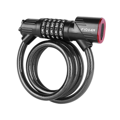 Bicycle Lock Comes With Intelligent Light Sensing Charging Tail Lights Mountain Bikes Road Bikes Password Locks Anti-theft Locks