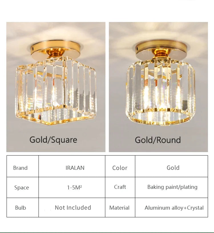 Led Ceiling Lights Room decoration Crystal Lampshade Chandelier Living Room Bedroom Modern Round Square Decorative Ceiling Lamp