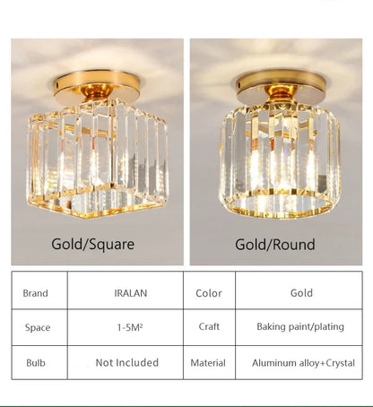 Led Ceiling Lights Room decoration Crystal Lampshade Chandelier Living Room Bedroom Modern Round Square Decorative Ceiling Lamp