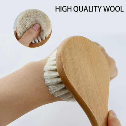 Baby Hair Brush Wooden Handle Baby Round Hair Brush Natural Soft Bristle Cradle Caps Brush for Toddler Newborn Infant A2UB