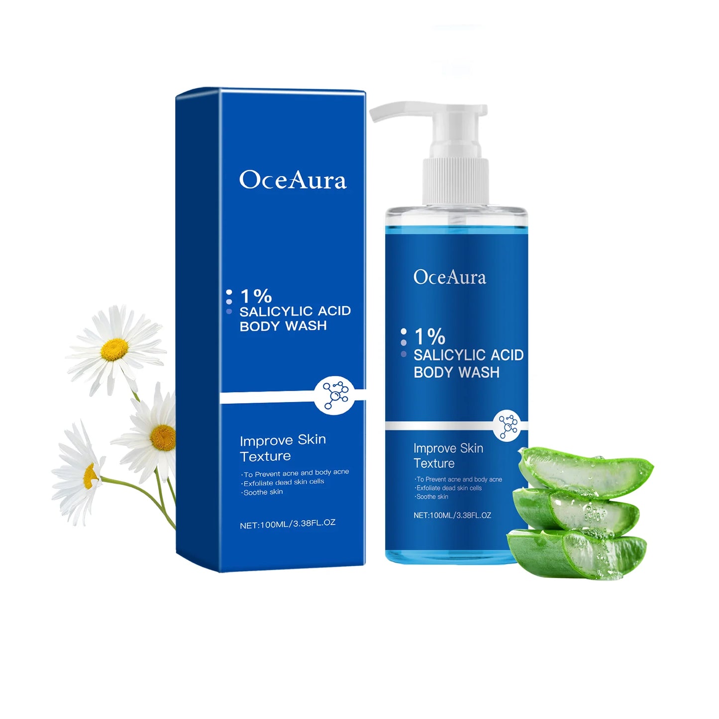 100ml Salicylic Acid Shower Gel Brighten Body Lighten Fine Lines Oil Control Lasting Fresh Hydrating Skin Exfoliator Body Wash