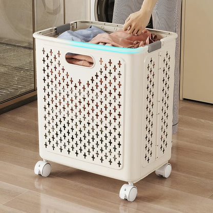 Foldable Laundry Baskets With Wheels Dirty Clothes Basket Large Capacity Cart Bathroom Multifunctional Storage Basket