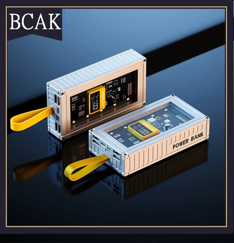 BCAK  Brand discount store 30000mAh 50000mAh 120W Fast Charging Transparent Power Bank 200000mAh Large-capacity Mobile Power