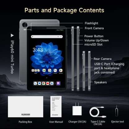 Alldocube iPlay60 Mini Turbo 8.4inch Snapdragon 6Gen 1 Tablet Android14 8GB+8GB virtual memory RAM+128GB ROM Widevine L1