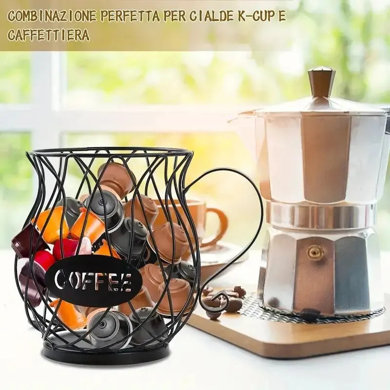 1pc Coffee Pod Holder Large Capacity Cup Coffee Pod Organizer Coffee Creamer Container Coffee Pod Storage Cup Mug Shape Coffee