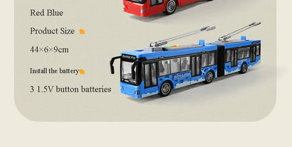 High-quality school bus toy car model large sound and light double-decker bus simulation car toy children's gift