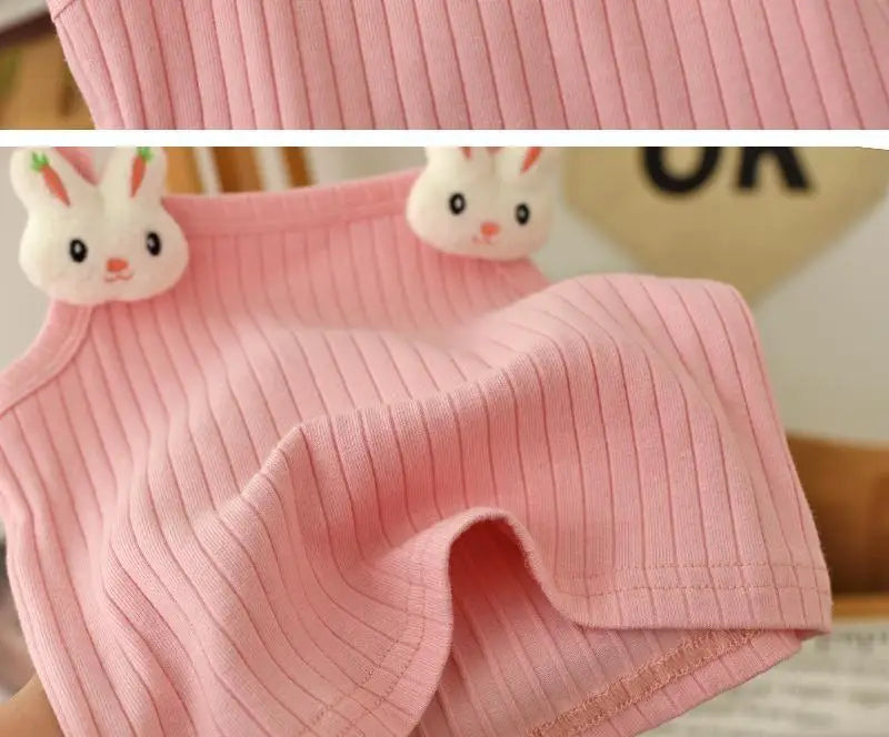 Baby Girls T-shirts  Kids Summer Sleeveless Tops Vest  Girls Cute Halter Tops Tees Children Clothing 1-7 Year Girls Top