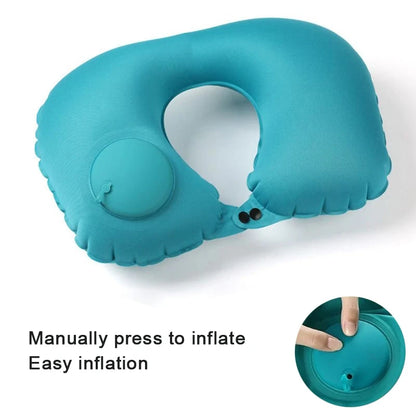 Inflatable Travel Neck Pillow U-shaped Cervical Orthopedic Protection Pillow Outdoor Portable Foldable Pillow Travel Essentials