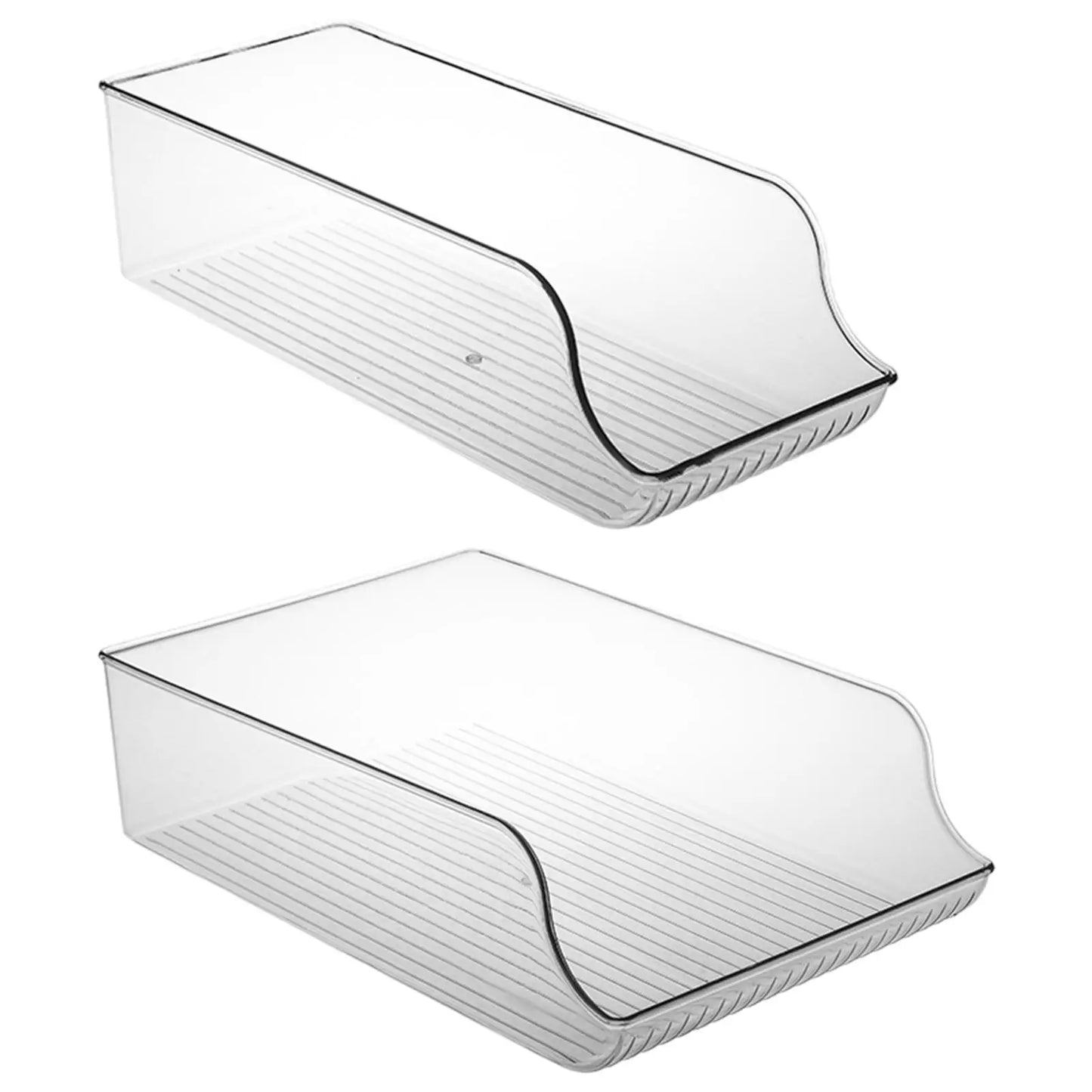 Fridge Storage Organizer Bins Can Drink Dispenser Holder Kitchen Refrigerator Freezer Clear Food Pantry Storage Rack