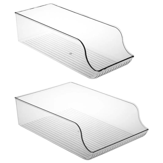 Fridge Storage Organizer Bins Can Drink Dispenser Holder Kitchen Refrigerator Freezer Clear Food Pantry Storage Rack