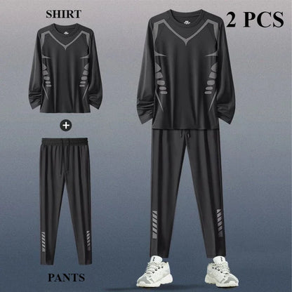 Sports Suit Men's Running Training Clothes Fitness Clothes Spring 2-3 PCS Running Quick-drying Sports Sets Jacket Mens Clothes