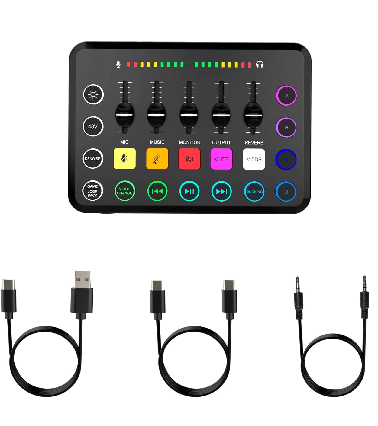 Likheung F11 Live Sound Card Streaming 5-Channel Mixer Sound Card Audio Mixer Professional Studio for Game Voice Podcast Live