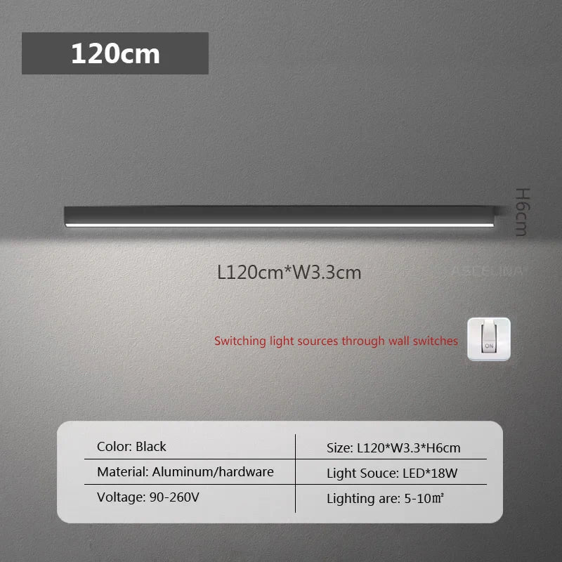 Modern LED Strip Light Long One Lamp Bright Installation For Living Room Aisle Balcony Entrance Hallway Corridor Office Lighting