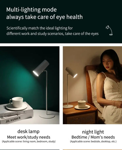 LED Table Lamp for Study Eye Protection USB Touch Dimming Reading Light Flashlight Bedroom Bedside Decor Photo Sunset Desk Lamps