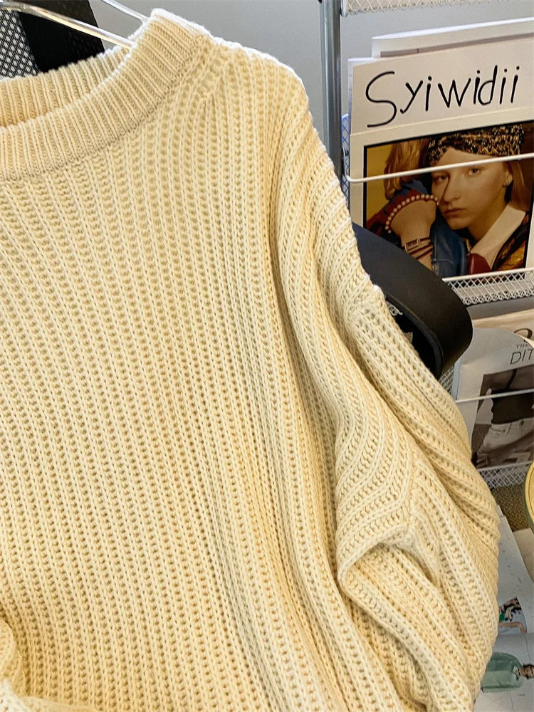 Syiwidii Oversized Sweaters for Women Knit Pullover Spring Autumn Winter Long Sleeve Causal Fashion Elegant Ladies Loose Jumpers