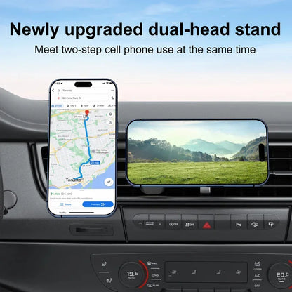 2 in 1 Car Air Vent Bracket Magnet Phone Holder Magnetic 2 Phone Mounts Car Smart Phone Holders Stands for Magsafe iPhone 16