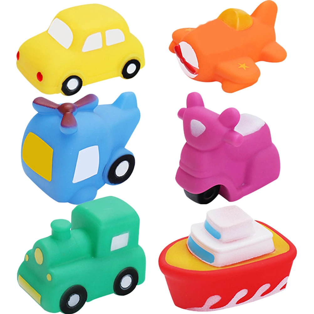 6pcs Cartoon Vehicle Baby Bathing Toys Swimming Water Toys Children Shower Toys Bathtub Toys Funny Gift