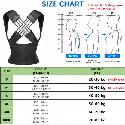 Posture Back Brace Adjustable Back Support Strap to Men and Women Prevent Spinal Distortion and Hunchback Suitable for Exercise