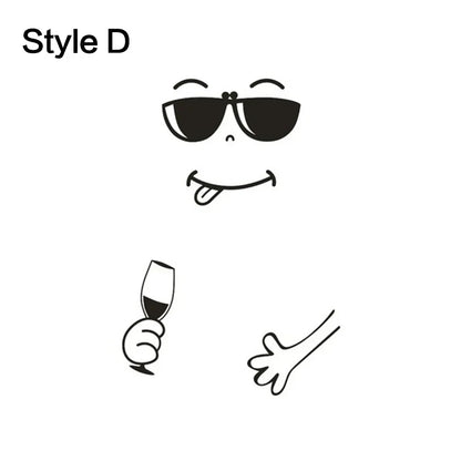 Cute Cartoon Refrigerator Stickers Removable Creative Wall Decor for Bedroom Living Room Smile Face Door Stickers