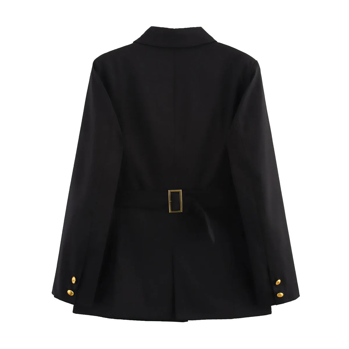 Female Office Suit Jacket with Sashes Y2K Elegant Women Formal Blazer 2025 Spring Long Sleeve Single Breasted Coat   ﻿
