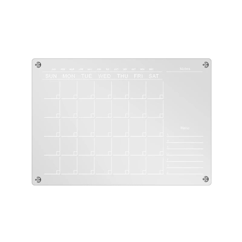 Fridge Magnet Sticker Calendar Weekly Planner Message Boards Reusable Dry Erase Board Schedule Transparent Fridge Message Menu