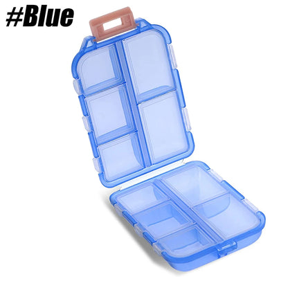 1Pcs Travel Pill Organizer, 10 Grid Compartments Pocket Pharmacy, Portable Mini Daily Weekly 7 Day Medication Organizer