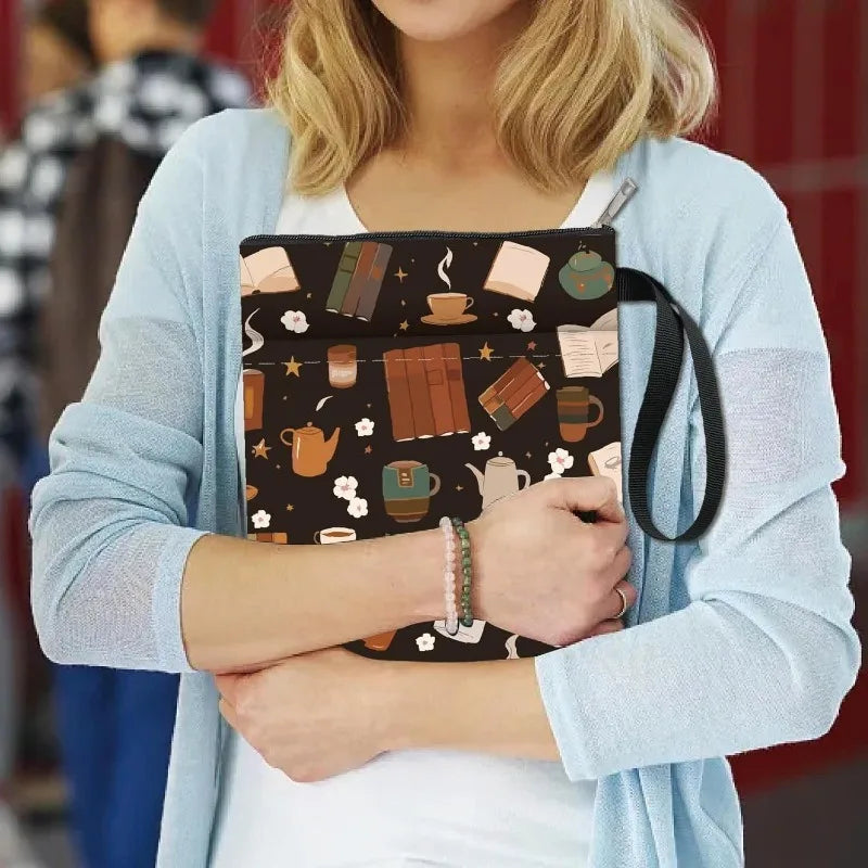 1pc Vintage Books Book Sleeve Teaware Book Protector Flower Black Book Covers for Paperbacks Washable Fabric Cloth Book