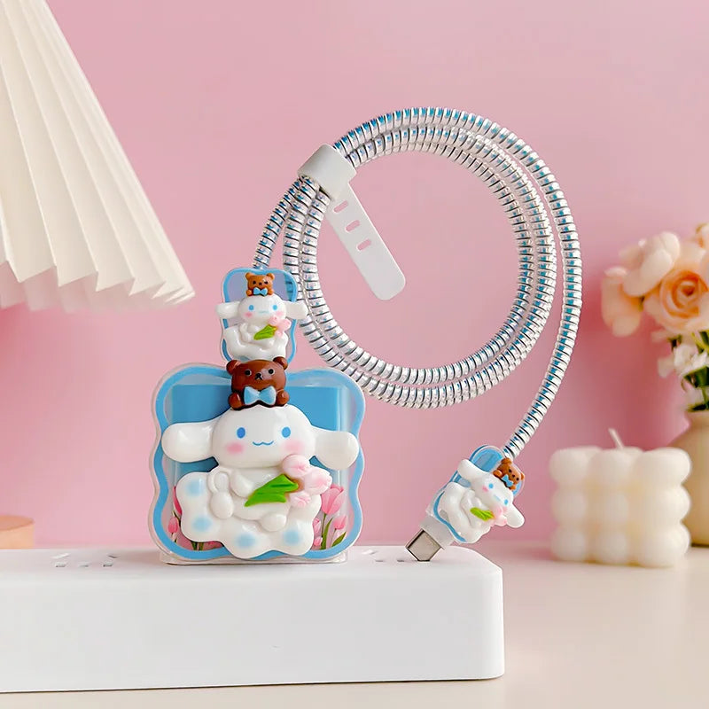 Joytop Sanrio 5Pcs Set Cable Protector for Huawei 35W/40W/66W/88W/100W Fast Charger Case Phone Wire Cord Organizers Winder