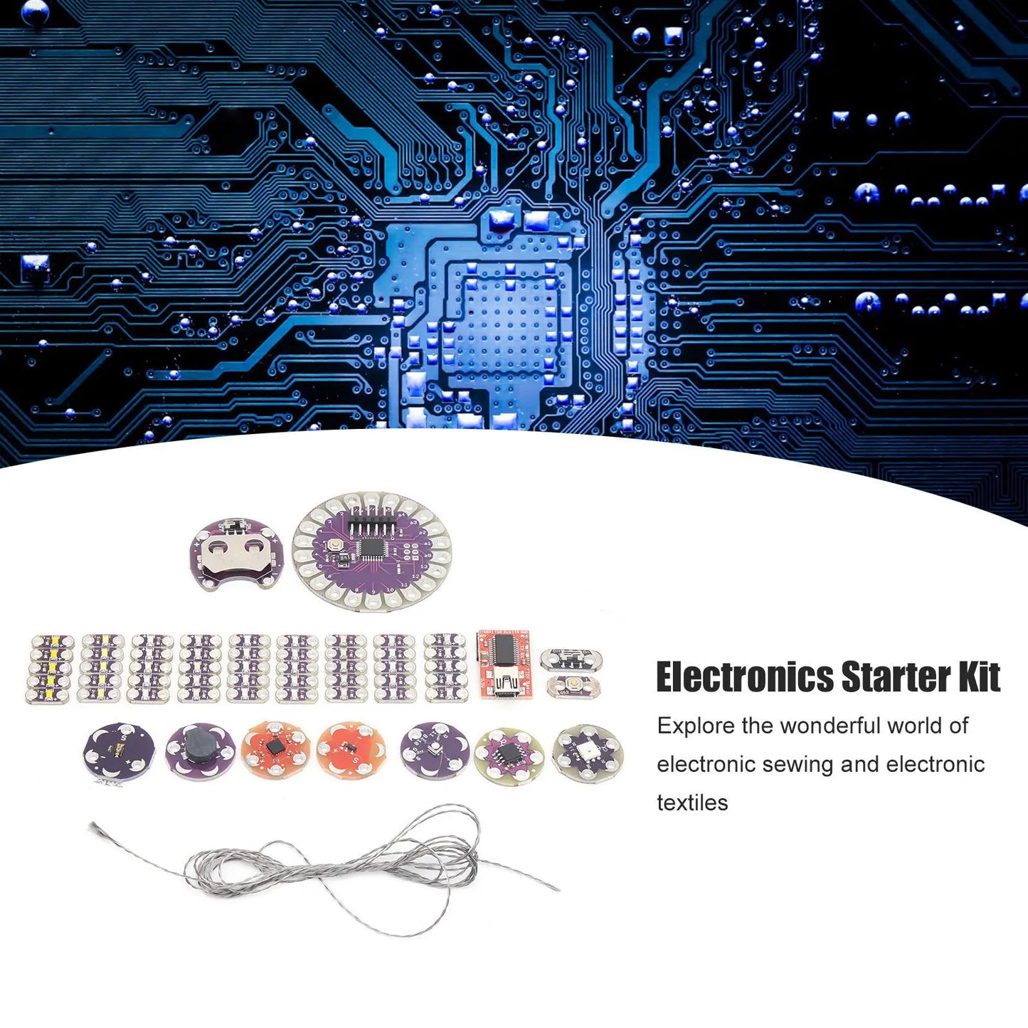 Complete Starter Kit Electronics Starter Kit Electronics Starter Kit Conductive Thread Set Development Board Industrial Supplies