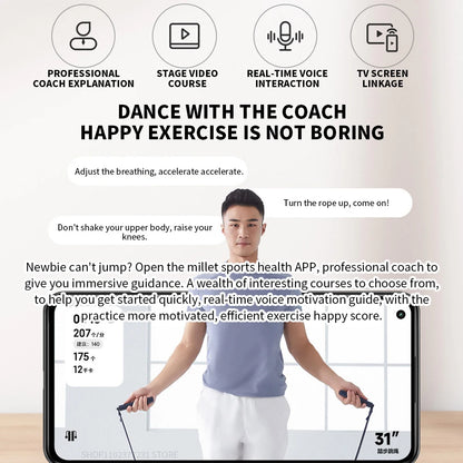 NEW Xiaomi Mijia Smart Skipping Jump Rope Counter With xiaomi Fit App Adjustable Calorie Calculation Sport Fitness Professional