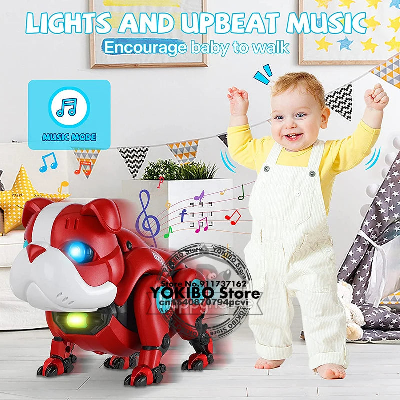Baby Musical Toys Electronic Walking Moving Mecha Dog for Kids Interactive Toys Voice Control Light Music Toys for Toddler 1 2 3