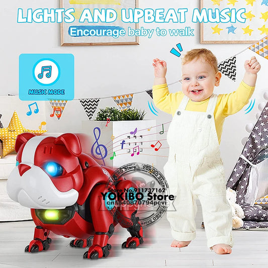 Baby Musical Toys Electronic Walking Moving Mecha Dog for Kids Interactive Toys Voice Control Light Music Toys for Toddler 1 2 3