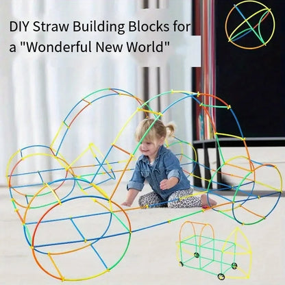 Straw Builder Toys Construction Toys Interlocking Plastic Toys, Engineering Toys, Fine Tube Building Blocks Toys